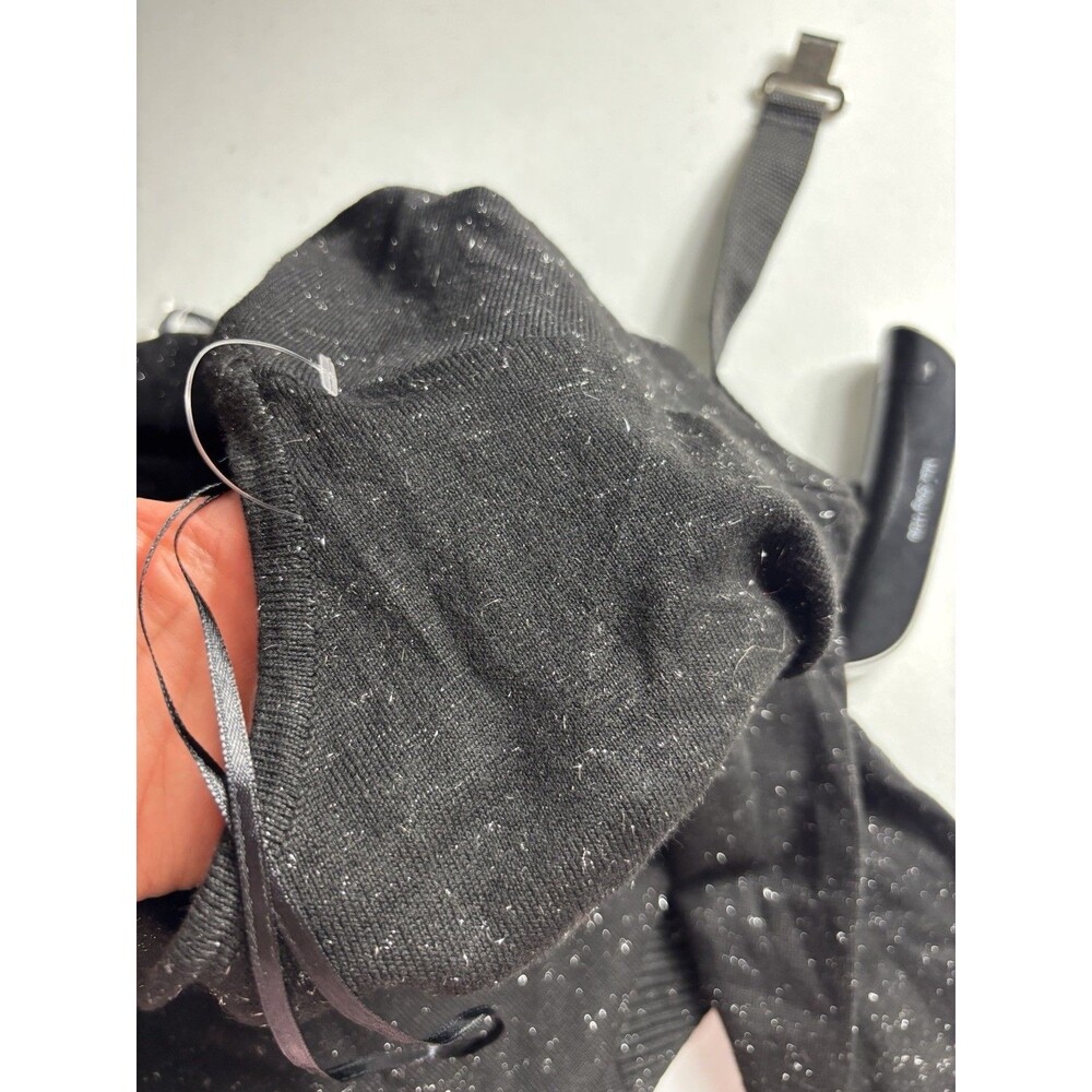Metaphor Women’s XL Black Sweater Top with Silver Metallic Threads Sparkle Knit - Picture 4 of 12